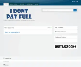 Idontpayfull.com(Coupons, Coupon Codes, Promo Codes, Free Shipping, Deals and Discounts) Screenshot