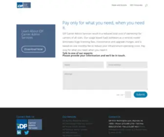 Idpnet-Cas.com(IDP Carrier Admin Services) Screenshot