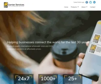 Idtcarrierservices.com(IDT Carrier Services) Screenshot