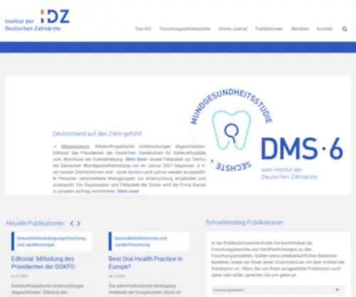 IDZ.institute(Institut der Deutschen Zahnärzte (IDZ) – In Trägerschaft von Bundeszahnärztekammer (BZÄK)) Screenshot