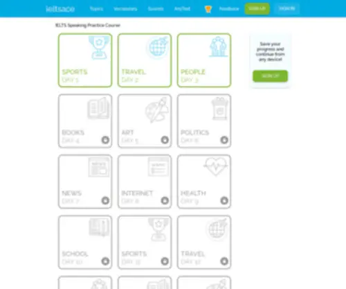 Ieltsace.com(IELTS Speaking Practice Course) Screenshot