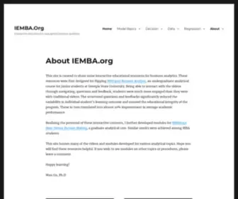 Iemba.org(Interactive education for managerial business analytics) Screenshot