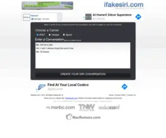 Ifakesiri.com(Generate your own Siri conversations) Screenshot