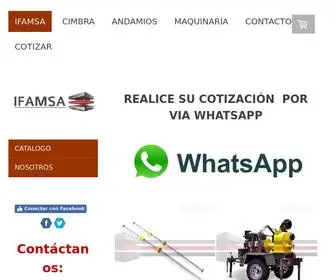 Ifamsa.com.mx(Andamios, Maquinaria Ligera Para Construccion y Accesorios Para Cimbra) Screenshot