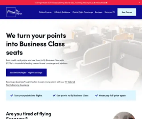 Iflyflat.com.au(Financial Planning for Frequent flyer points) Screenshot