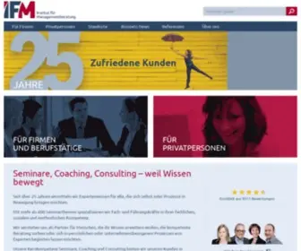 IFM-Business.de(Weiterbildung, Seminare und Coaching) Screenshot