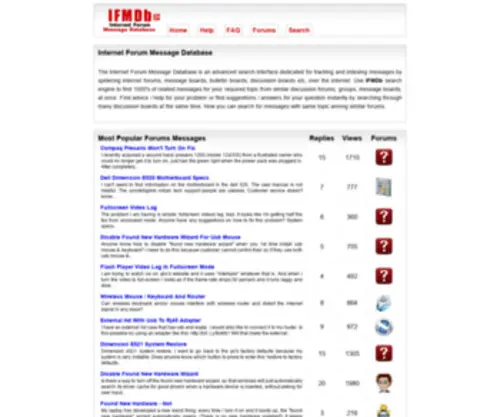 IFMDB.com(Internet Forum Message Database) Screenshot