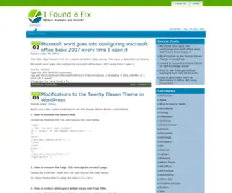 Ifoundafix.com(This website) Screenshot