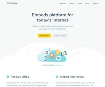 Iframely.com(Embeds codes for today's Internet) Screenshot