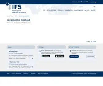 IFS-Certification.com(IFS Database) Screenshot
