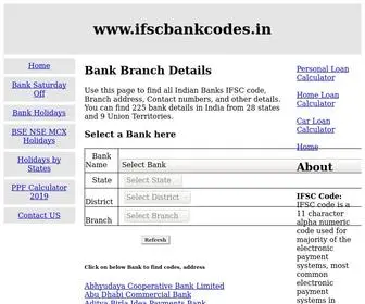 Ifscbankcodes.in(Bank Branch IFSC Code) Screenshot