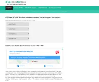 Ifsccodesforbank.com(IFSC MICR codes for Bank Fund Transfer IMPS RTGS NEFT) Screenshot