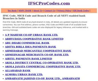 IfscProcodes.com(Find IFSC) Screenshot