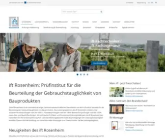 IFT-Rosenheim.com(Beurteilung der Gebrauchstauglichkeit von Bauprodukten) Screenshot