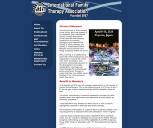 Ifta-Familytherapy.org(International family therapy association) Screenshot