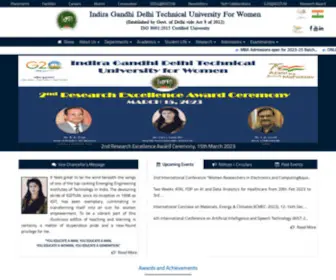 Igdtuw.ac.in(Indira Gandhi Delhi Technical University for Women) Screenshot