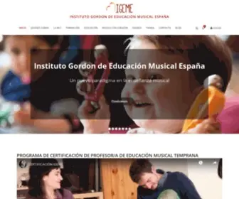 Igeme.es(INSTITUTO GORDON DE EDUCACIÓN MUSICAL ESPAÑA) Screenshot