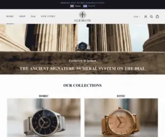 Igemon.com(Igemon watches feature our signature ancient numeral system on the dial. This unique timepiece) Screenshot