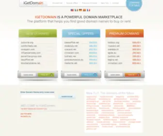 Igetdom.com(IGetDomain Powerful Domain Marketplace) Screenshot
