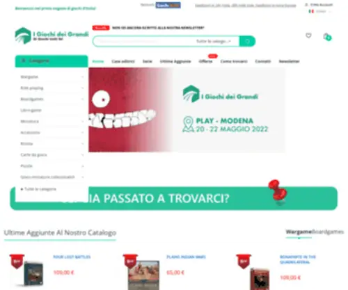 Igiochideigrandi.it(I Giochi dei Grandi è il primo negozio di giochi da tavolo di Italia) Screenshot