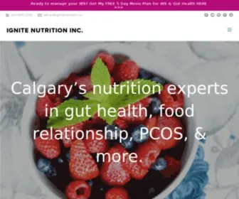 Ignitenutrition.ca(Canada-wide Registered Dietitians) Screenshot