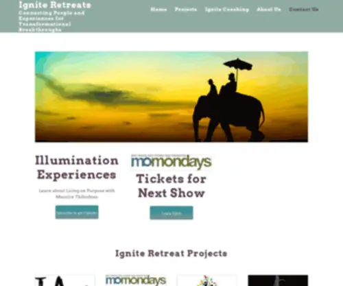 Igniteretreats.com(Connecting People and Experiences for Transformational Breakthroughs) Screenshot