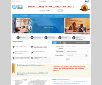 Ignou.ac.in(The Indira Gandhi National Open University (IGNOU)) Screenshot