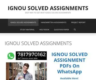 Ignousolutionpoint.in(IGNOU SOLVED ASSIGNMENTS) Screenshot