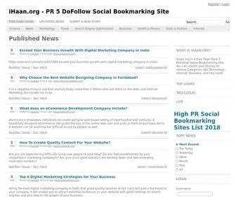 Ihaan.org(PR 5 DoFollow Social Bookmarking Site) Screenshot
