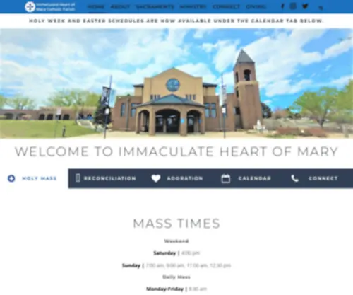 Ihmco.org(Immaculate Heart of Mary Catholic Parish) Screenshot