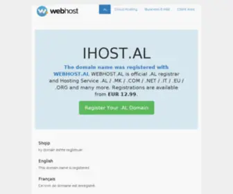 Ihost.al(Web Hosting & Web Development Company) Screenshot