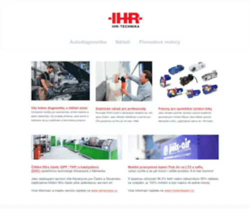 IHR-Tech.cz(Hlavní stránka společnosti IHR) Screenshot