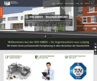 IHS-Ingenieure.de(Ingenieurbüro (TGA) für technische Gebäudeausrüstung in Leipzig) Screenshot