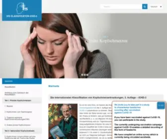 IHS-Klassifikation.de(The International Classification of Headache Disorders) Screenshot