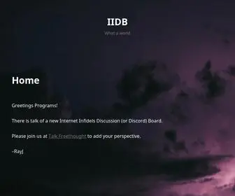 IIDB.org(What a world) Screenshot