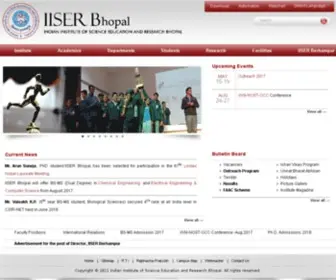 IIserbhopal.ac.in(IISER Bhopal) Screenshot