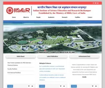 IIserbpr.ac.in(IISER Berhampur) Screenshot