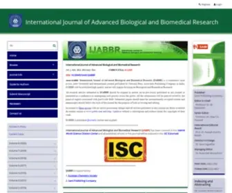 Ijabbr.com(International Journal of Advanced Biological and Biomedical Research (IJABBR)) Screenshot