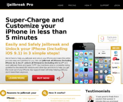 Ijailbreakpro.com(Jailbreak and Unlock iPhone 4/4s/5/5c/5s in 5 minutes) Screenshot