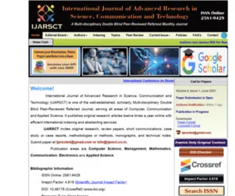 Ijarsct.co.in(International Journal of Advanced Research in Science) Screenshot