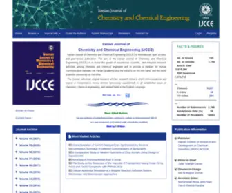 Ijcce.ac.ir(Iranian Journal of Chemistry and Chemical Engineering (IJCCE)) Screenshot