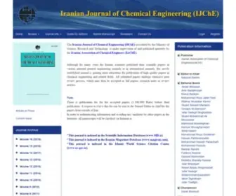 Ijche.com(Iranian Journal of Chemical Engineering(IJChE)) Screenshot