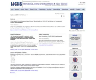 Ijciis.org(International Journal of Critical Illness and Injury Science) Screenshot