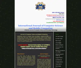 IJCSMC.com(IJCSMC is the Best Computer Science Journal) Screenshot