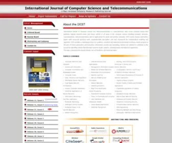IJCST.org(IJCST (International Journal of Computer Science and Telecommunications)) Screenshot