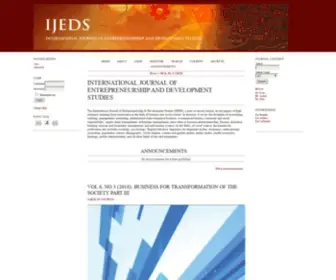 Ijeds.org(International Journal of Entrepreneurship and Development Studies) Screenshot