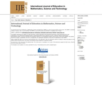 Ijemst.org(International Journal of Education in Mathematics) Screenshot