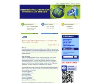 Ijeronline.com(INTERNATIONAL JOURNAL OF ECONOMICS AND RESEARCH) Screenshot