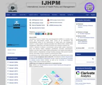 IJHPM.com(International Journal of Health Policy and Management) Screenshot