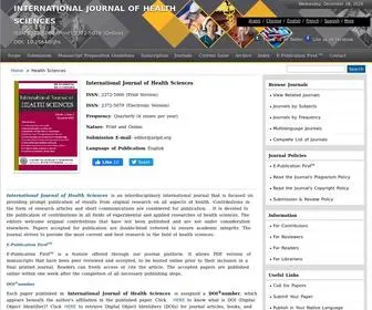 Ijhsnet.com(International Journal of Health Sciences) Screenshot